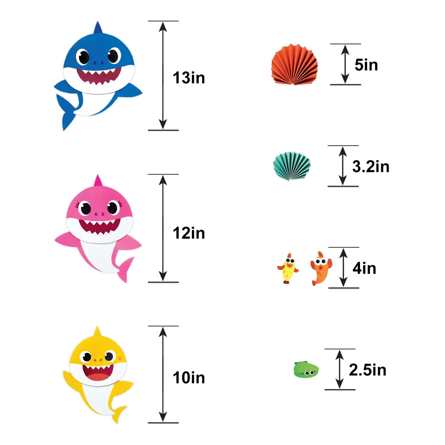 master-Baby Shark Wall Decorating Kit, 14pc-943476