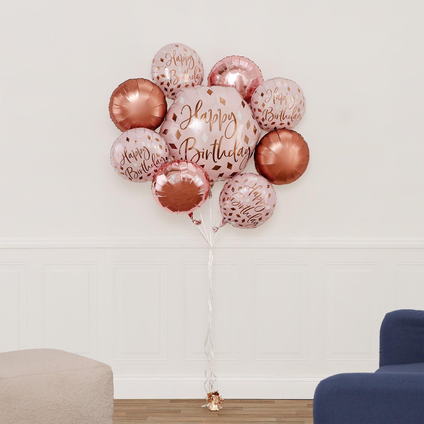 master-Premium Blush Birthday Foil Balloon Bouquet, 7pc-951442