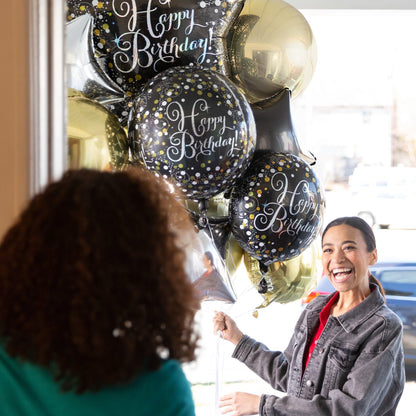 Premium Sparkling Celebration Birthday Foil Balloon Bouquet, 8pc