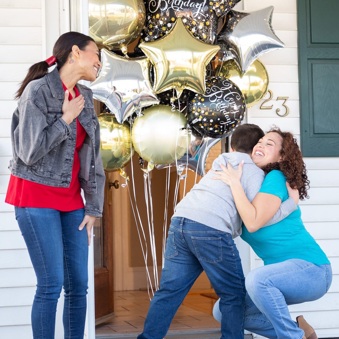 master-Premium Sparkling Celebration Birthday Foil Balloon Bouquet, 8pc-951473