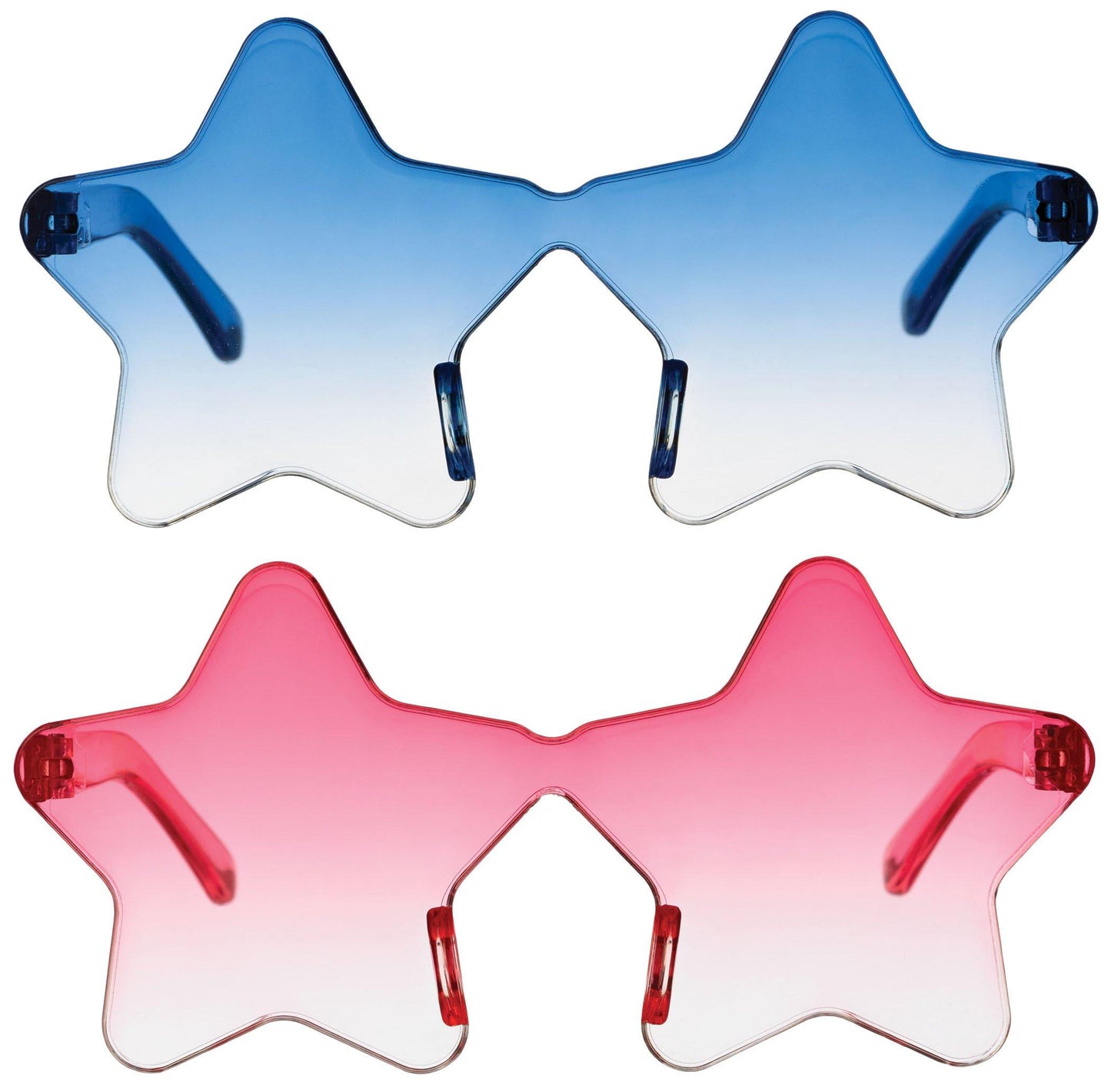 master-Translucent Red & Blue Patriotic Star Glasses, 2pc-953361