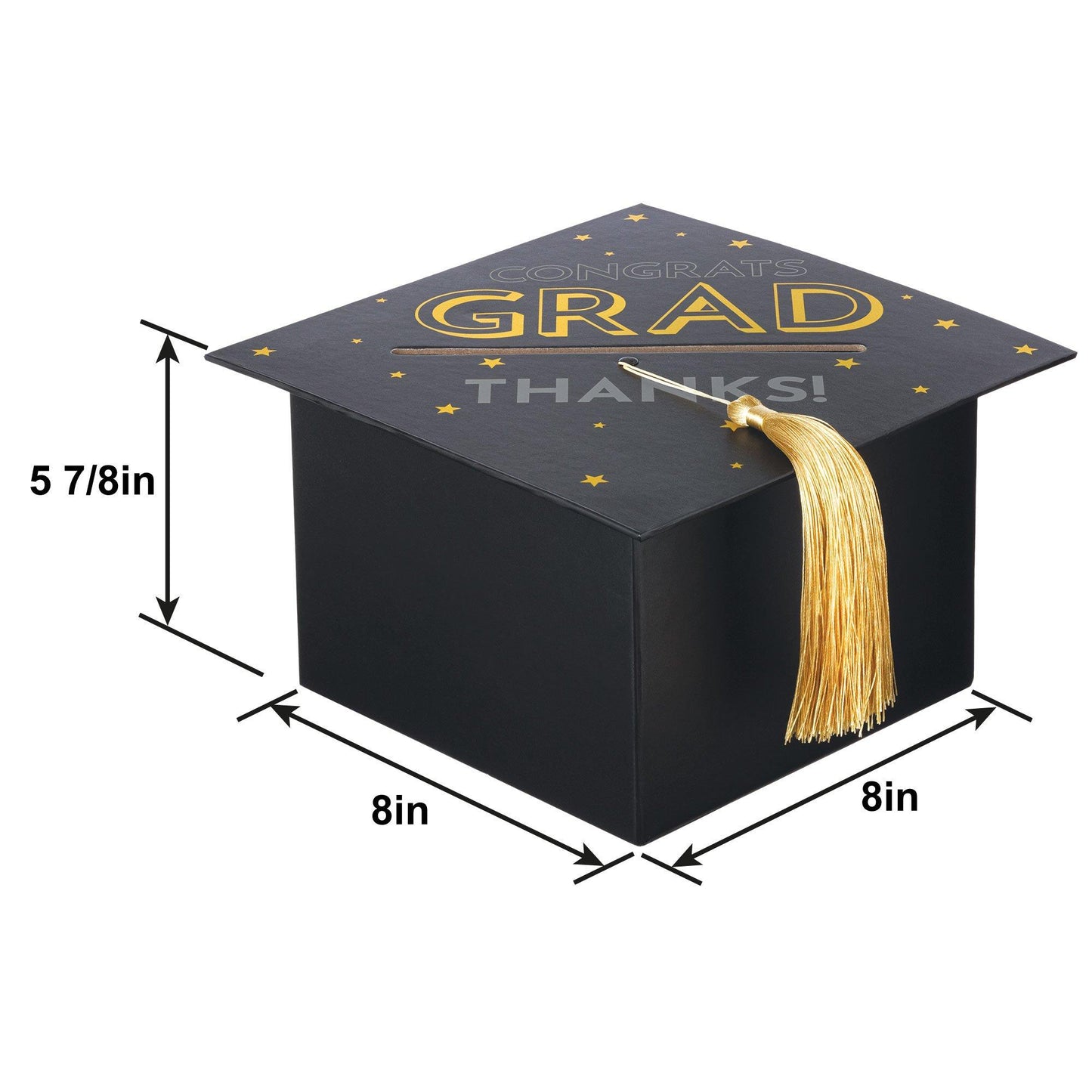 master-Black, Silver, & Gold Grad Cap Card Box, 8in x 5.83in-953489
