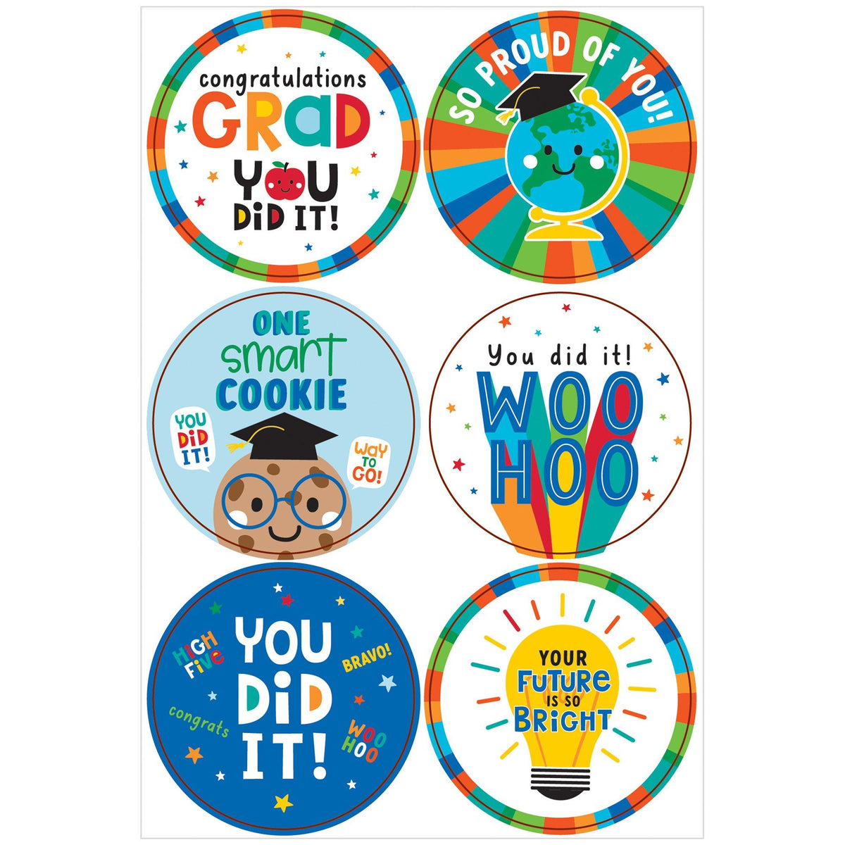 Graduation Fun Stickers, 24pc - Graduation | Party City