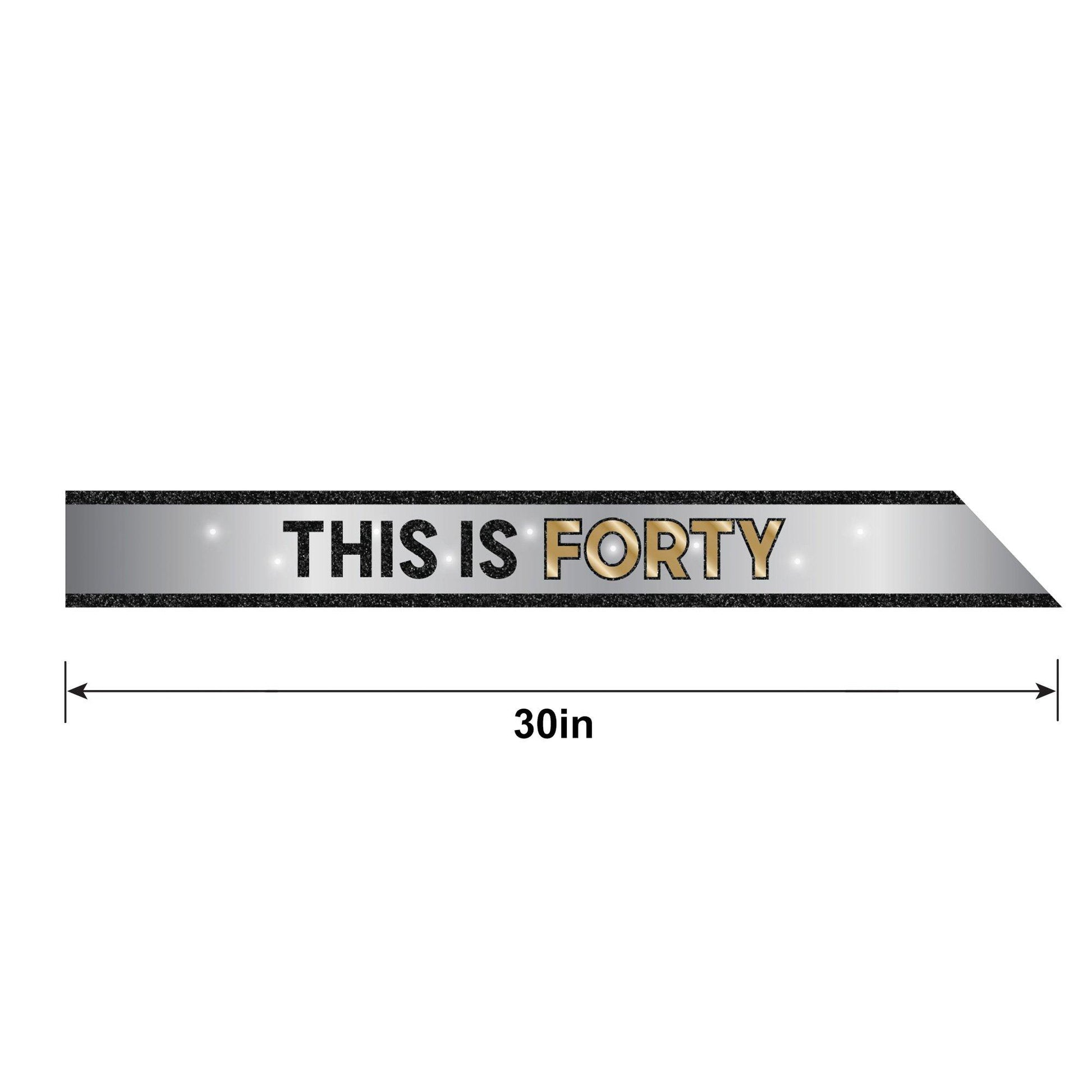 Light-Up This Is Forty Sash, 30in