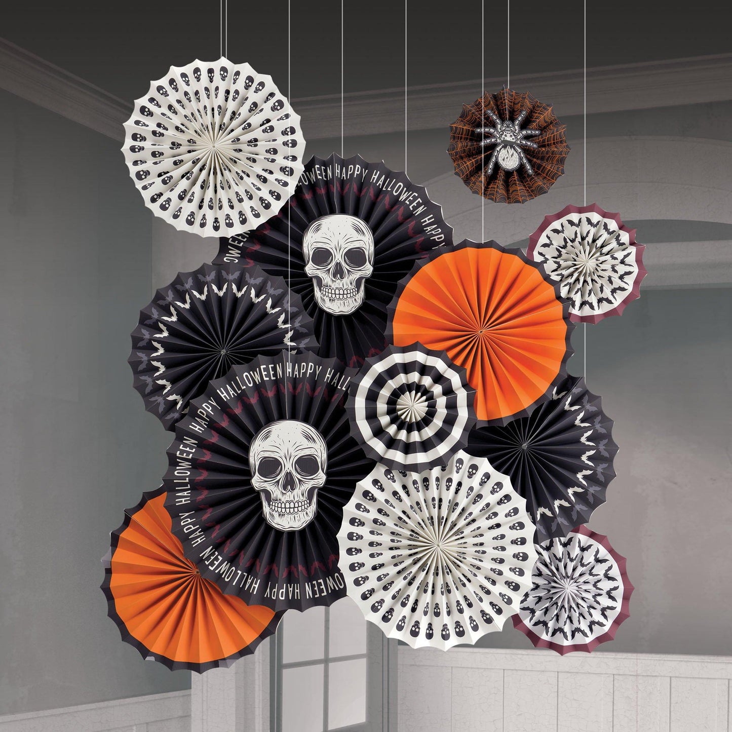 master-Wicked Hauntings Paper Fan Decorating Kit, 15pc-964364