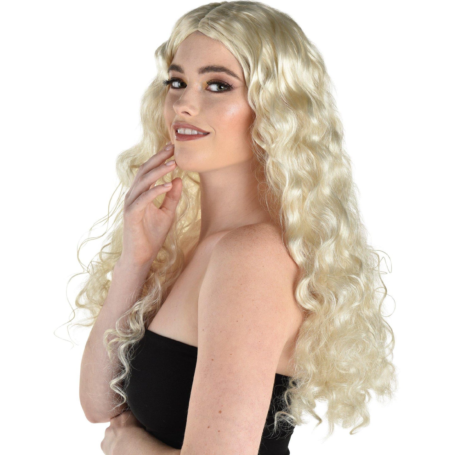 master-Long Blonde Curly Wig-965197
