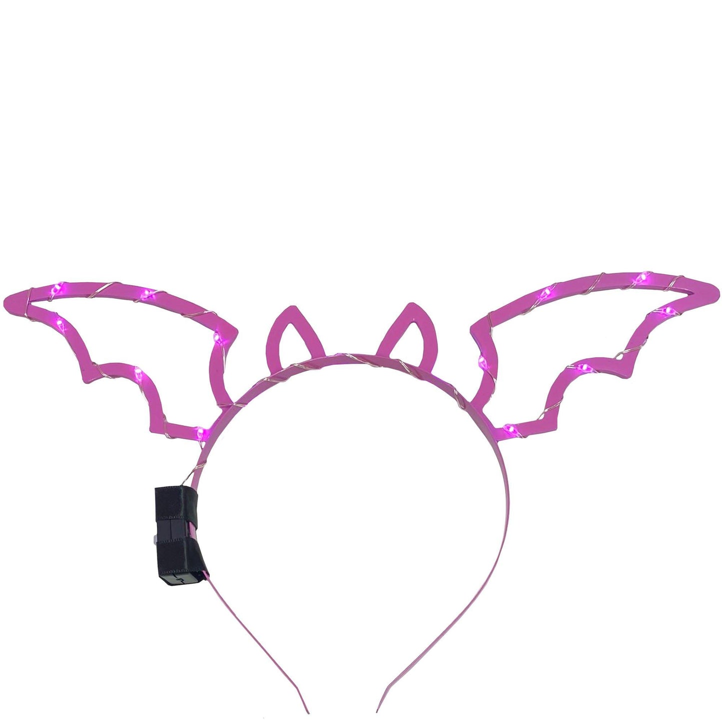 master-Light-Up Breast Cancer Awareness Pink Bat LED Metal Headband, 11.25in x 6.5in-965407