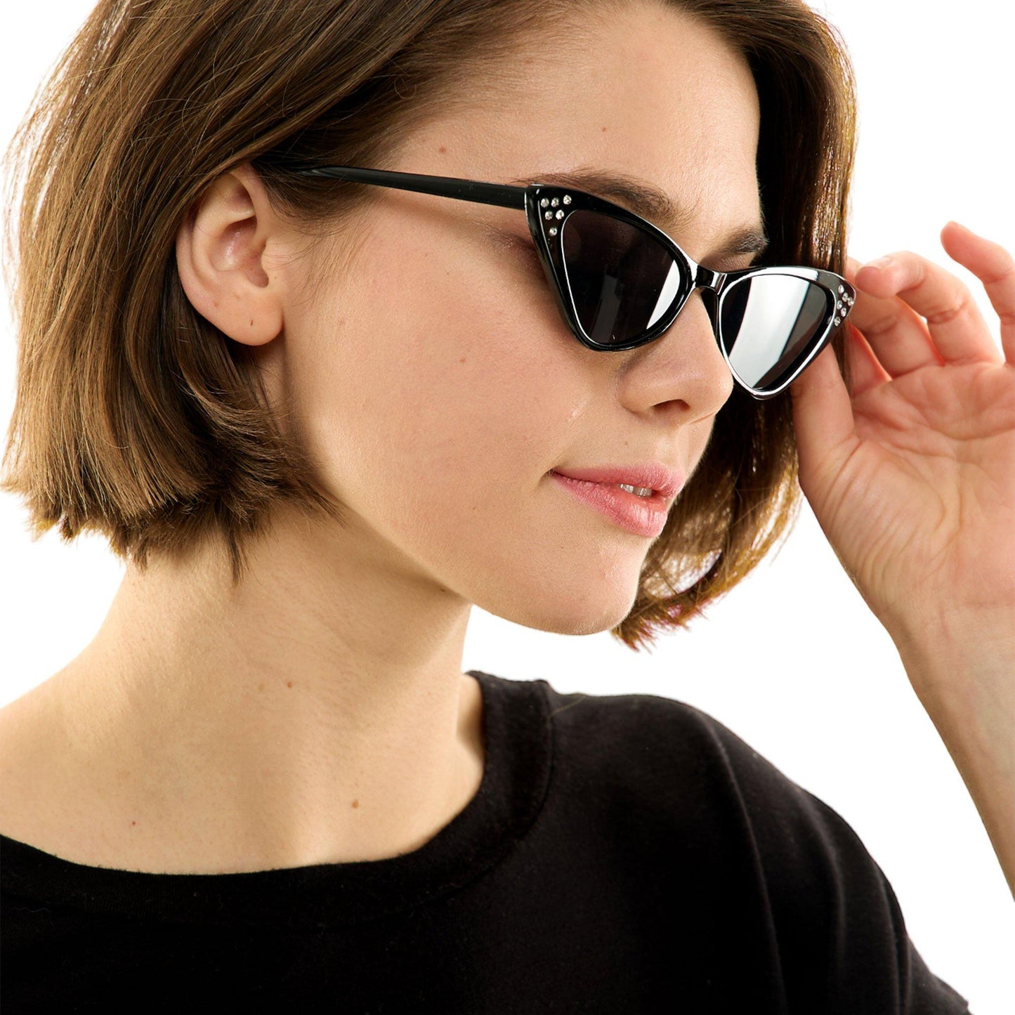 master-Black Cat Eye Sunglasses-967198