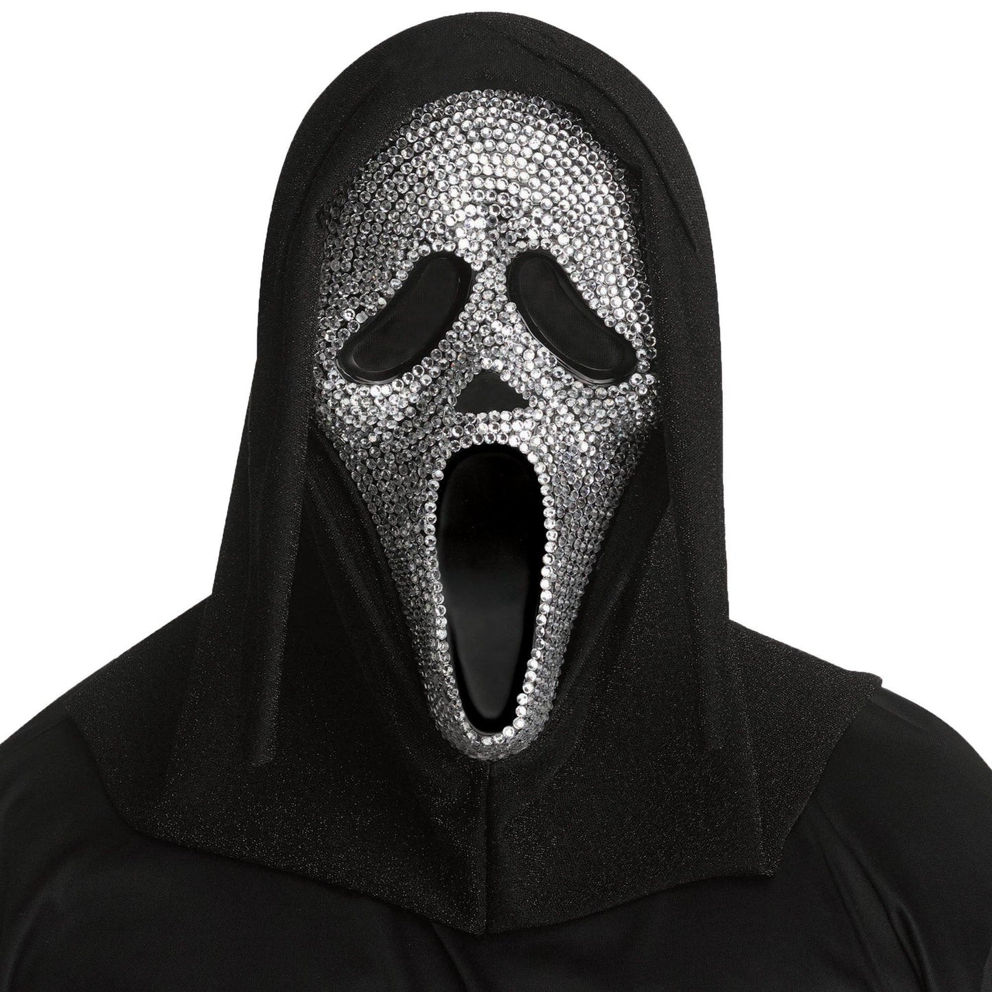 master-Ghostface Bling Plastic & Fabric Hooded Face Mask - Scream-969239