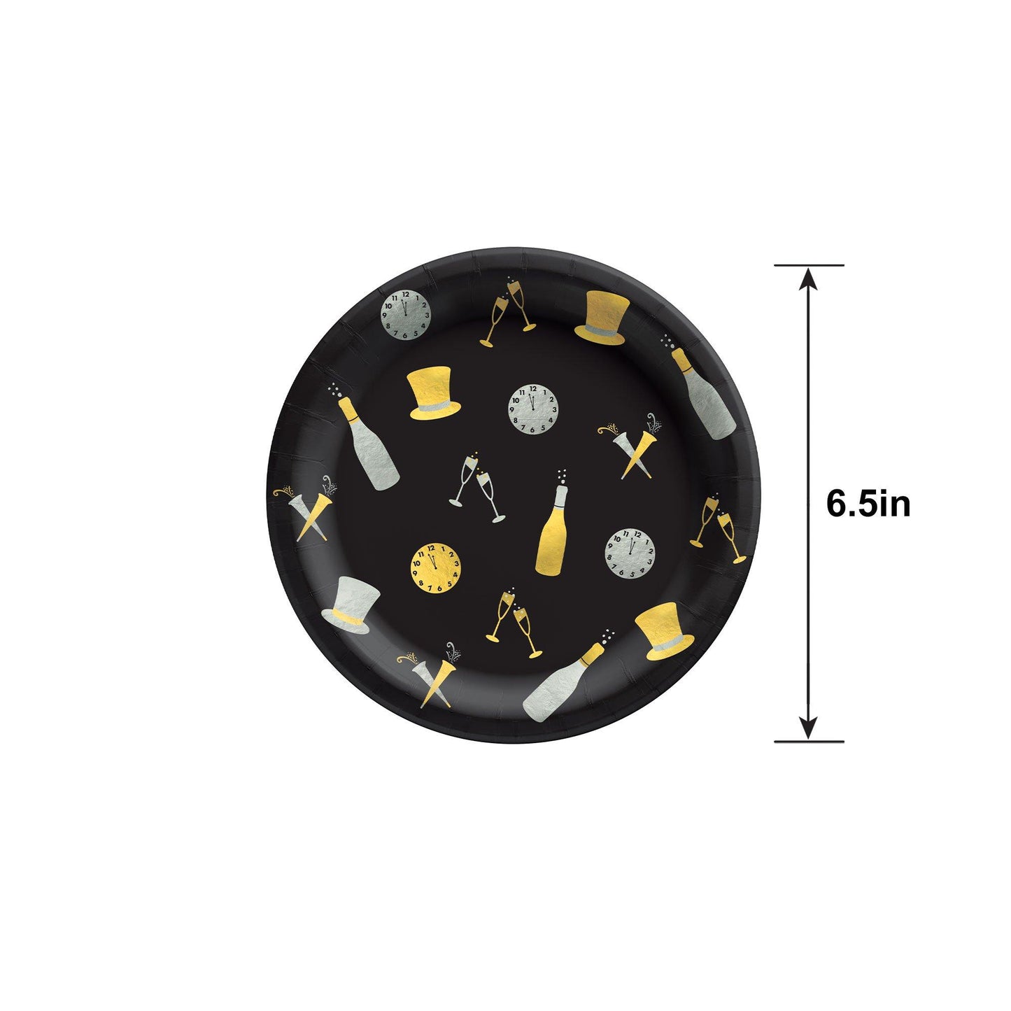 master-Bubbly This Way New Year's Eve Paper Dessert Plates, 6.5in, 50ct-969440