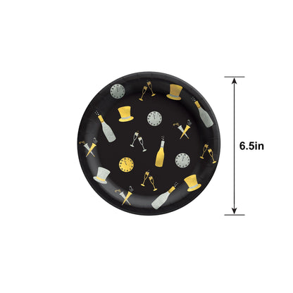 Bubbly This Way New Year's Eve Paper Dessert Plates, 6.5in, 50ct