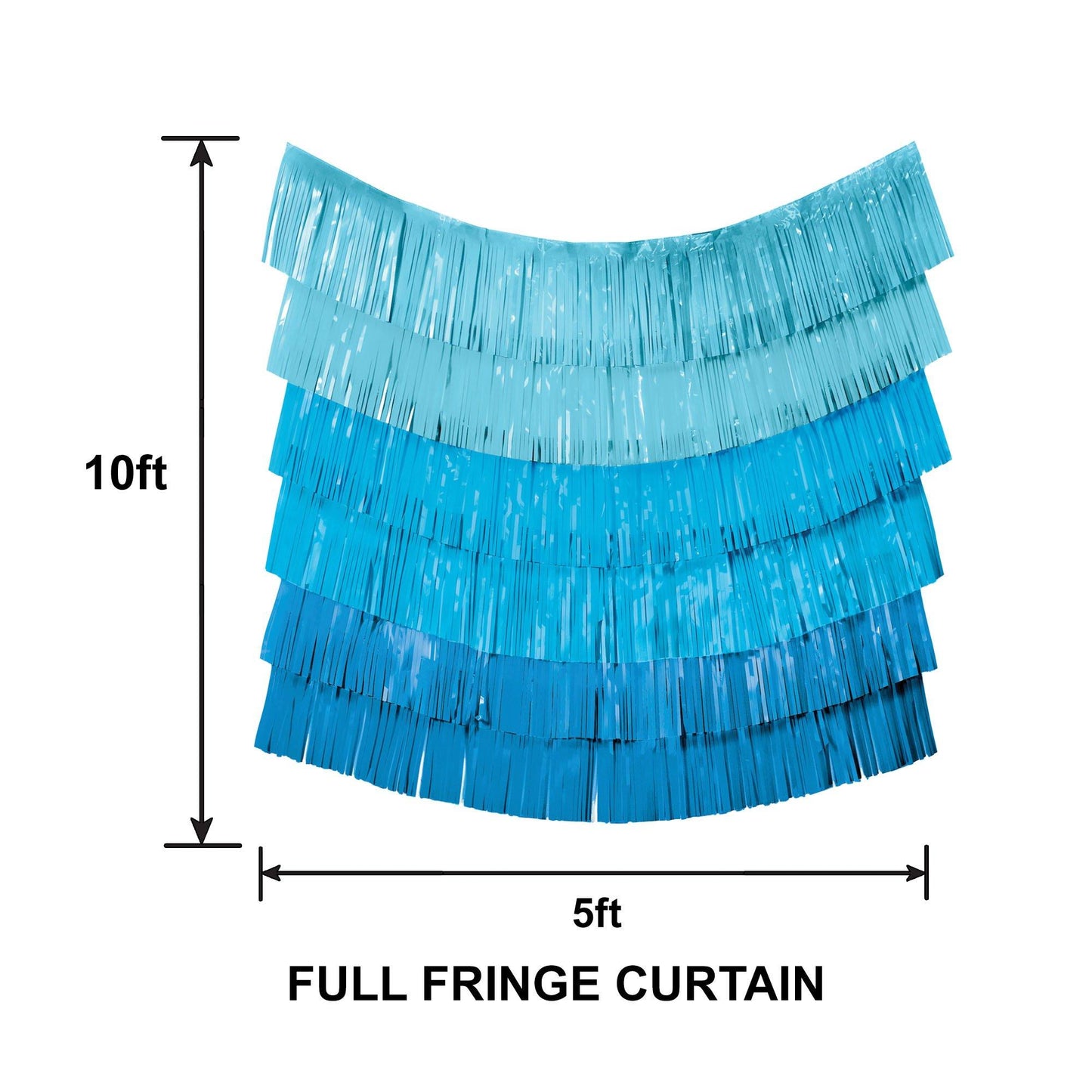 master-Blue Plastic Fringe Banner Backdrop, 5ft x 7.3ft - Pool Party-972576
