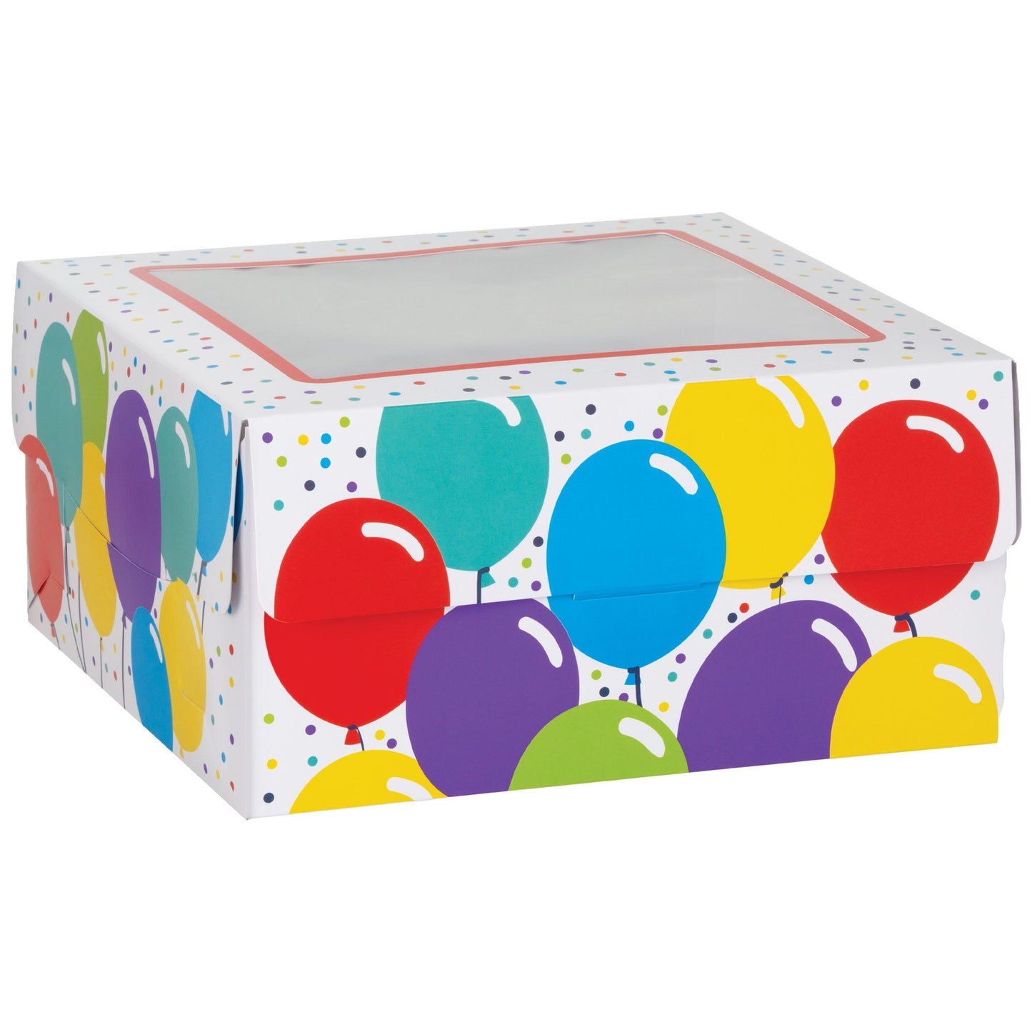 master-Balloon Birthday Square Window Cake Box, 12in-973312