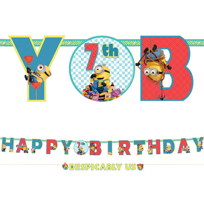 Minions Add an Age Cardstock Birthday Banner Kit, 10ft - Despicable Me 4