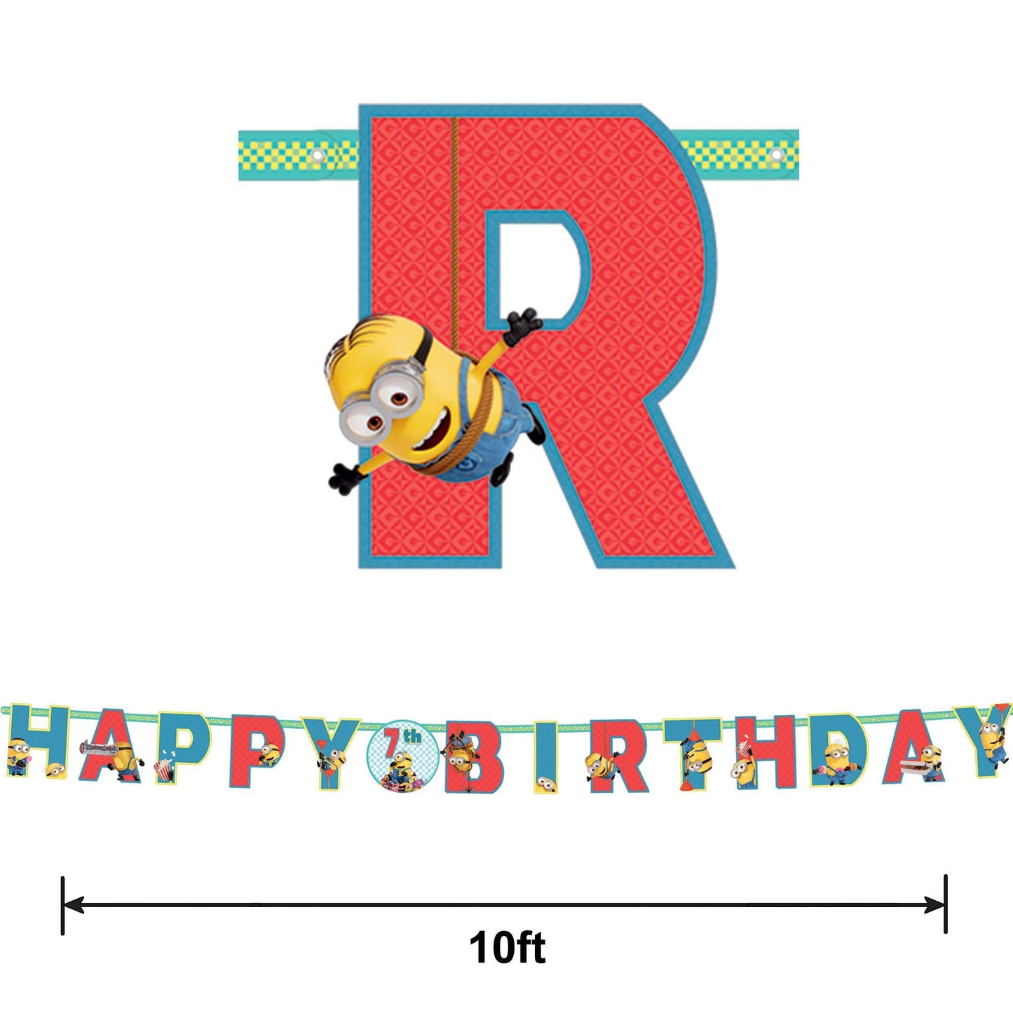 master-Minions Add an Age Cardstock Birthday Banner Kit, 10ft - Despicable Me 4-973823