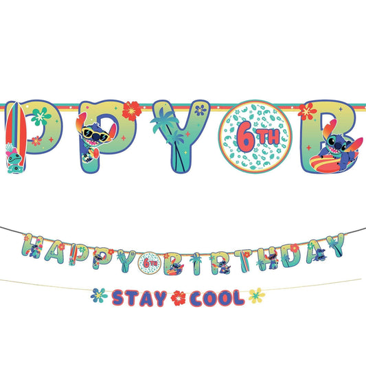 Stitch Aloha Add an Age Cardstock Birthday Banner Kit, 10.5ft - Disney Lilo & Stitch