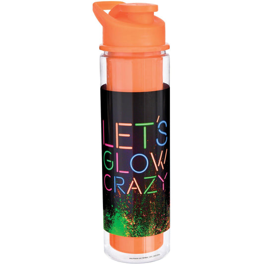 Glow Party Black Light Reactive Water Bottle, 12oz