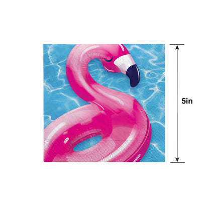 Cool Pool Flamingo Paper Beverage Napkins, 5in, 40ct