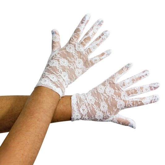 White Lace Gloves – Adult