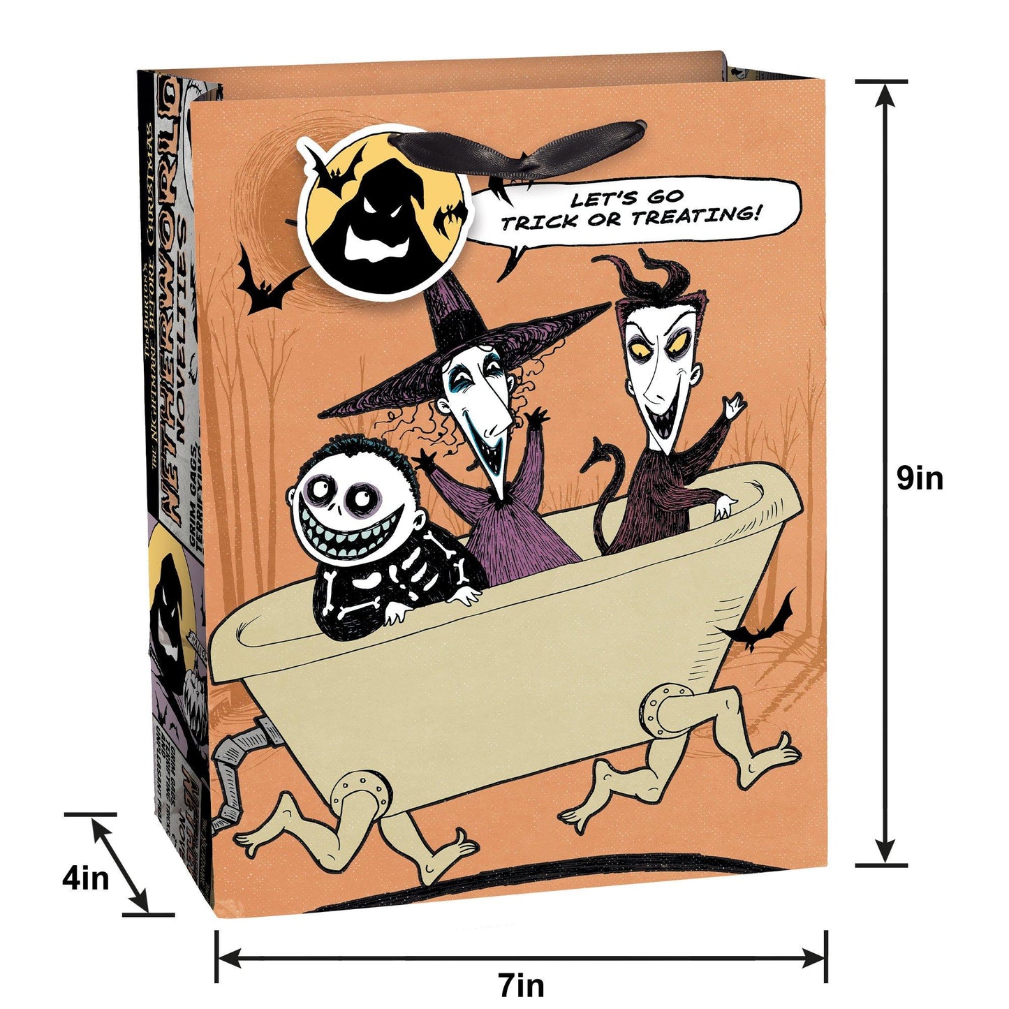 master-The Nightmare Before Christmas Paper Gift Bag, 7in x 9in-976251