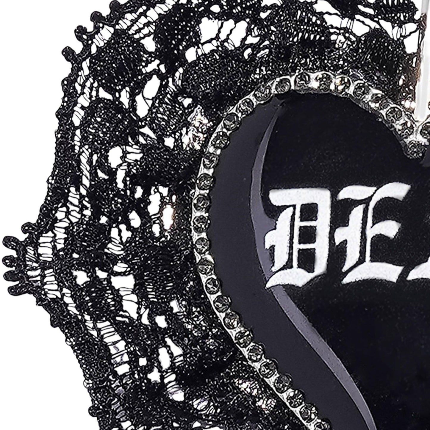 master-Dead Heart Black Lace Drop Earrings-981073