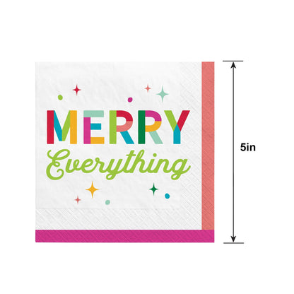 Merry Everything Paper Beverage Napkins, 5in, 40ct