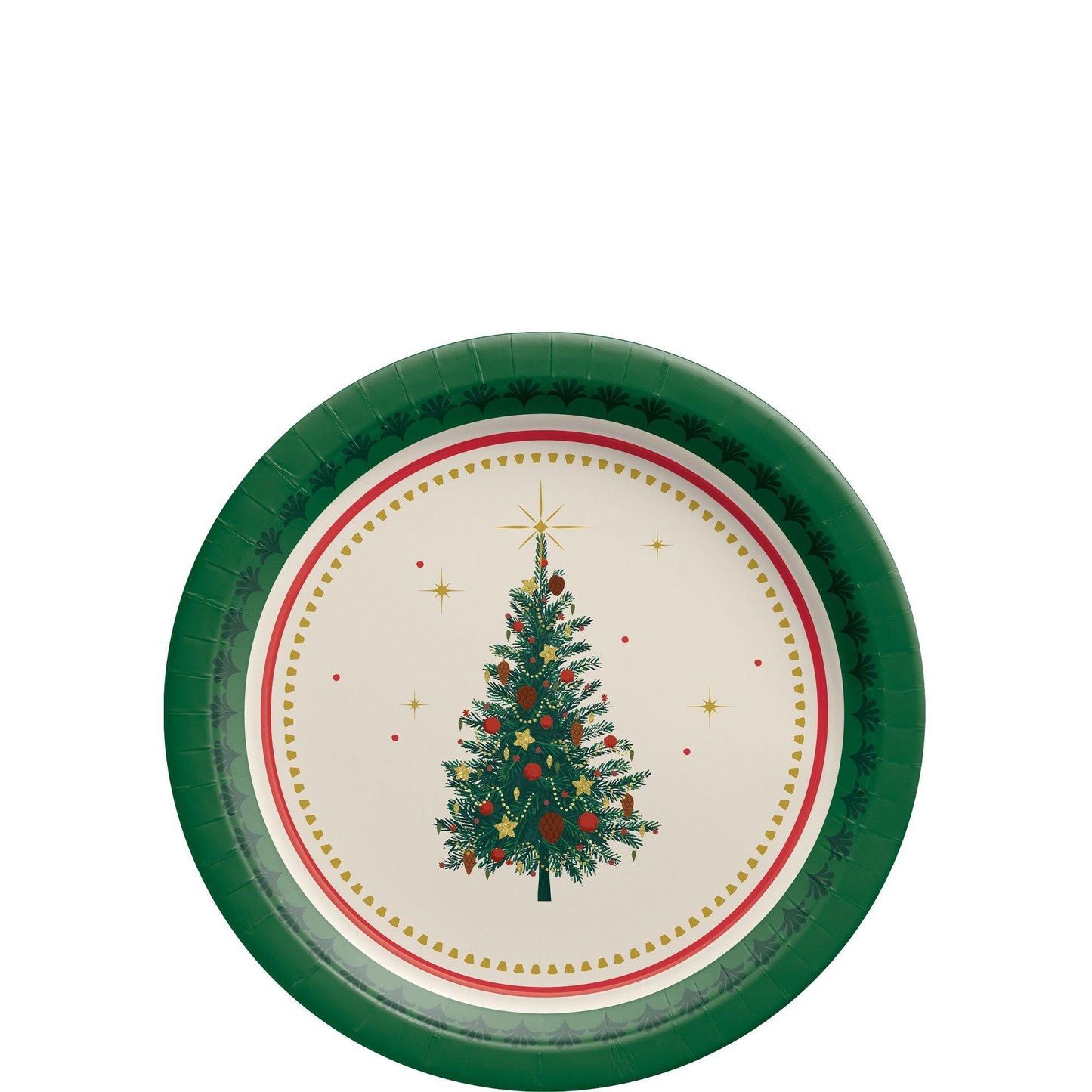 master-Elegant Evergreen Paper Dessert Plates, 7in, 20ct-981858