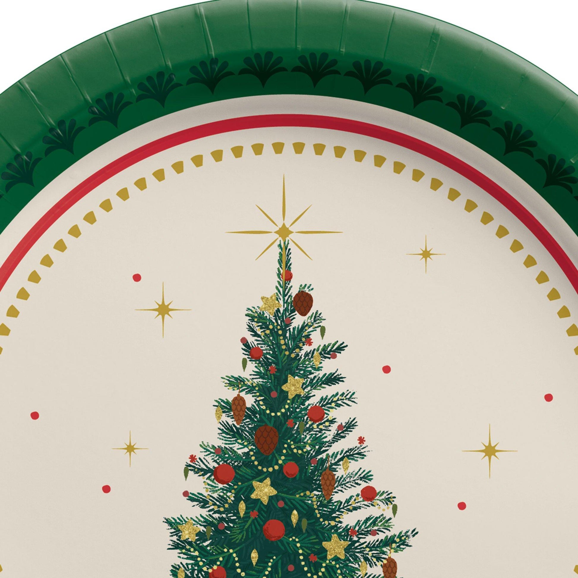 Elegant Evergreen Paper Dessert Plates, 7in, 20ct