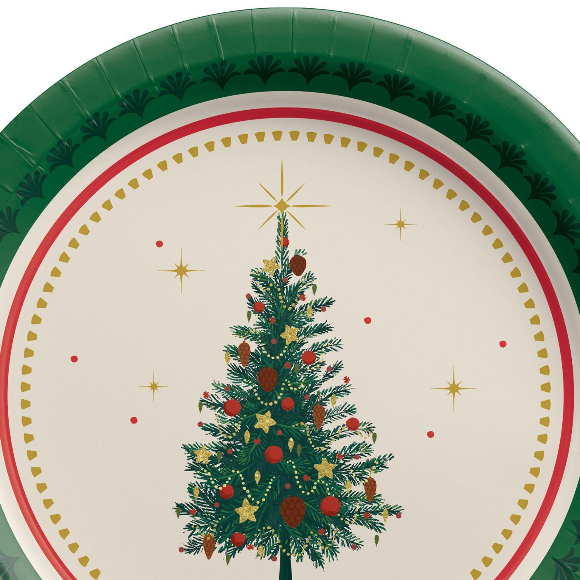 Elegant Evergreen Paper Dessert Plates, 7in, 20ct