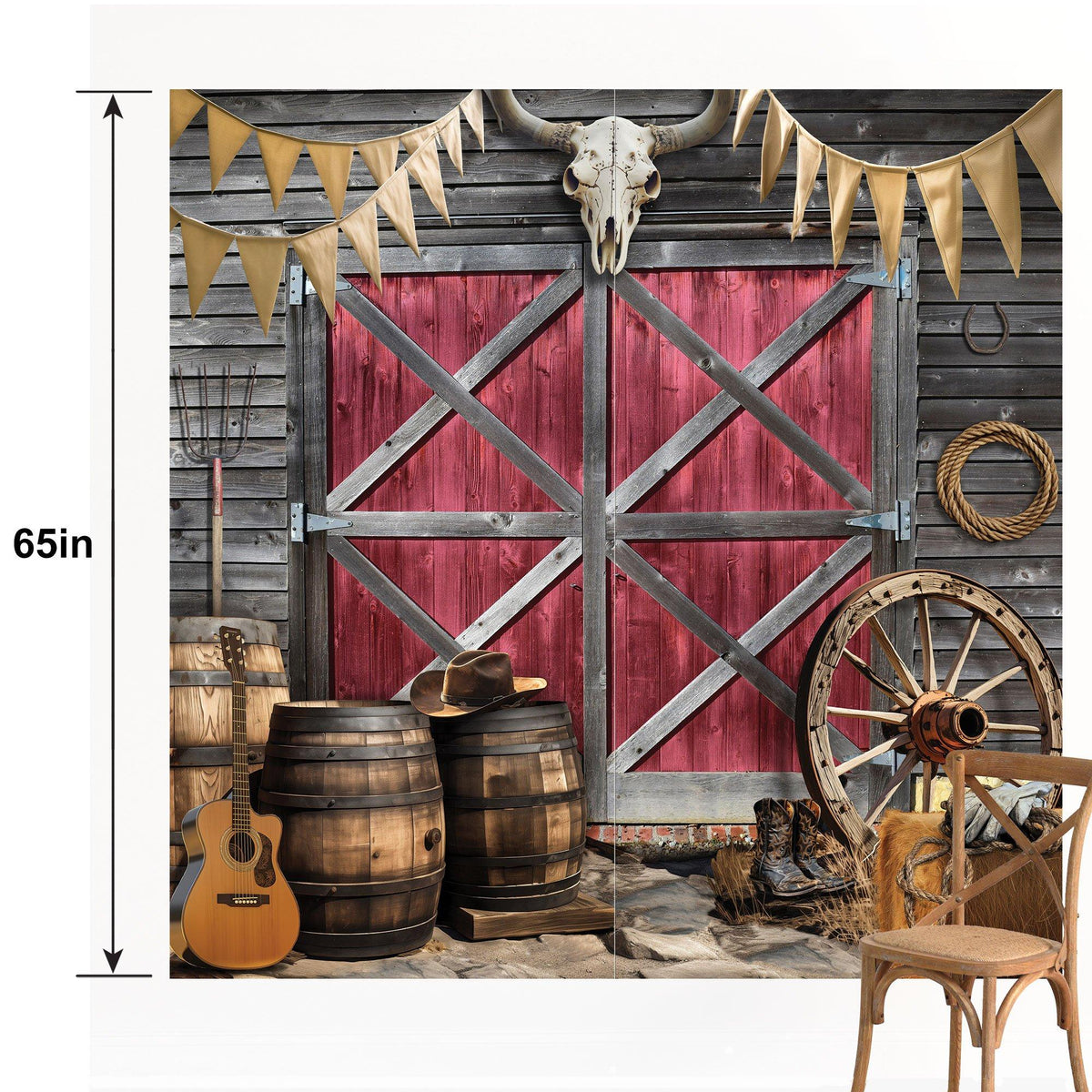 Western Plastic Scene Setter Backdrop, 5.41ft x 5.41ft, 2pc ...