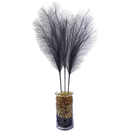 Black Faux Feathers, 3ct