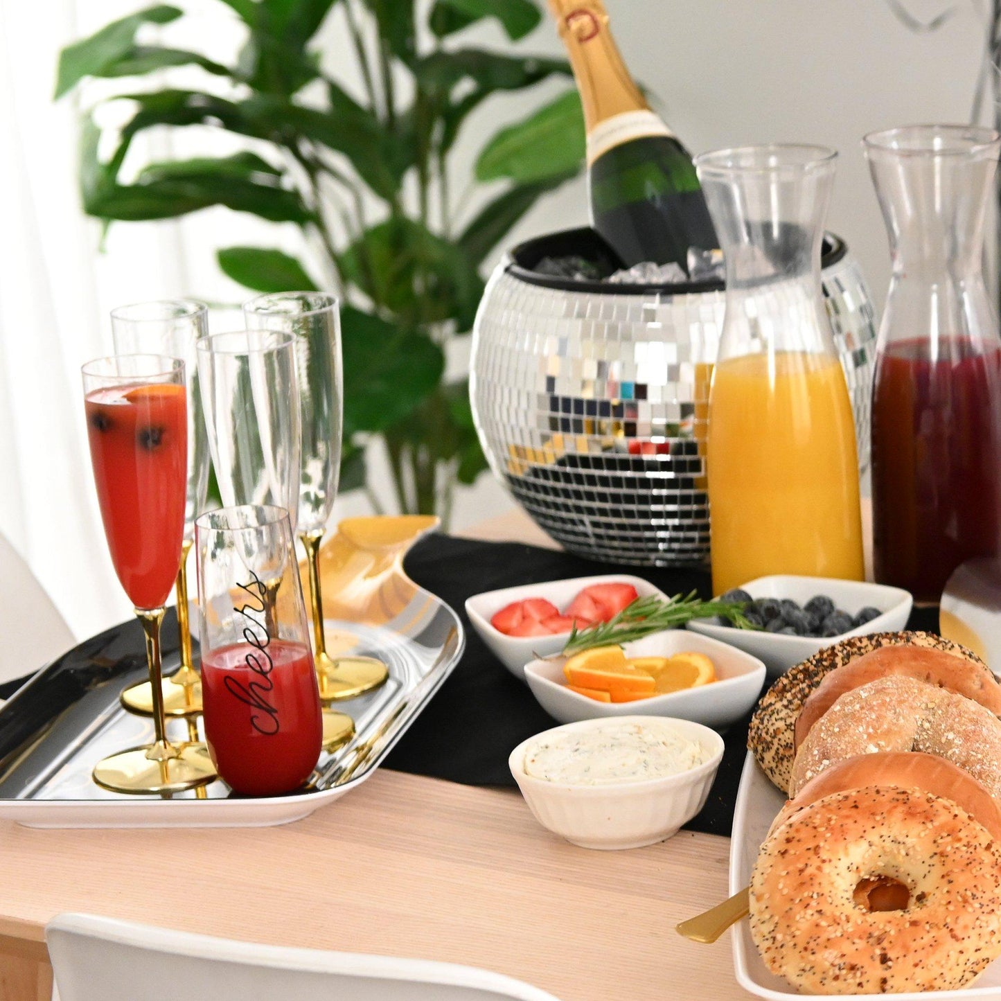 master-Let’s Drink Some Bubbly Champagne Bottle-Shaped Melamine Tray, 14.5in x 19.5in-982804