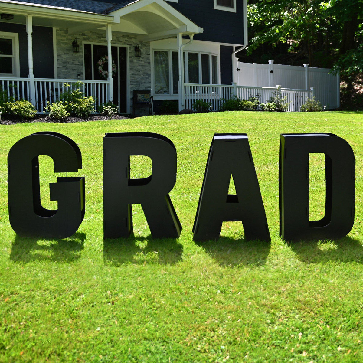 Black GRAD Giant Letter Yard Signs, 27in, 4ct - Decorations | Party City