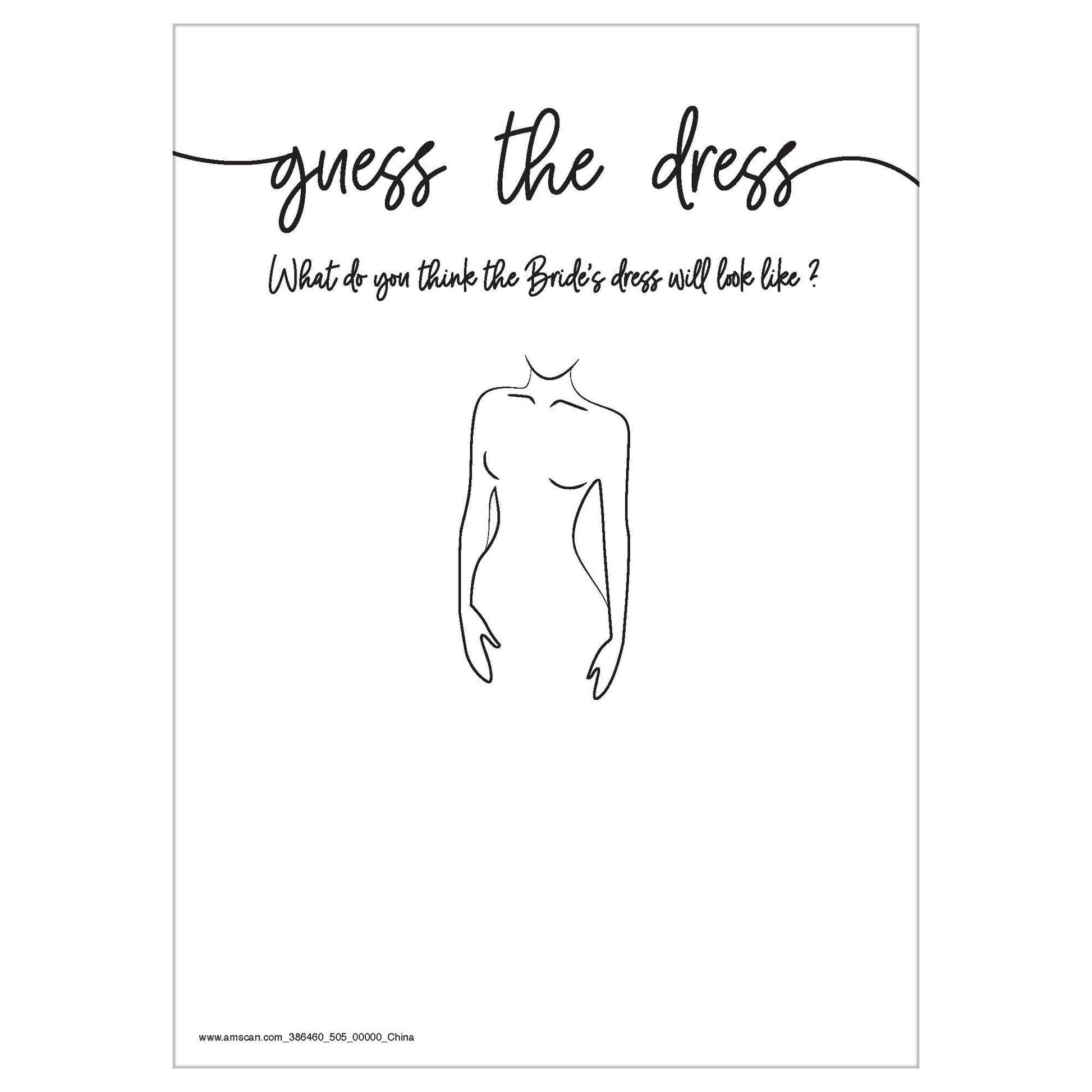 Guess the Dress Bridal Shower Game 25ct Guess the Dress Bridal Shower Game 25ct
