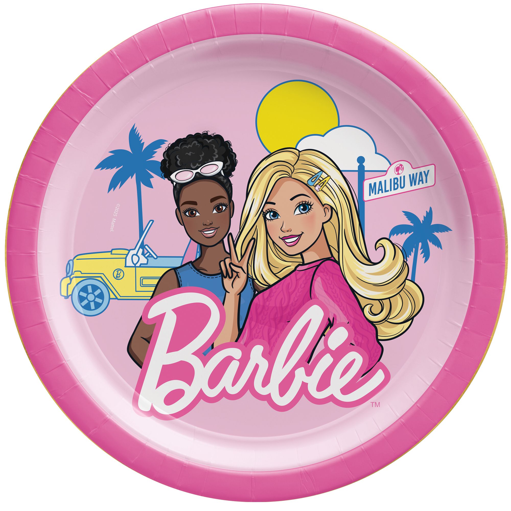 Barbie Party Dessert Plates, 7in, 8ct - Barbie Party Supplies