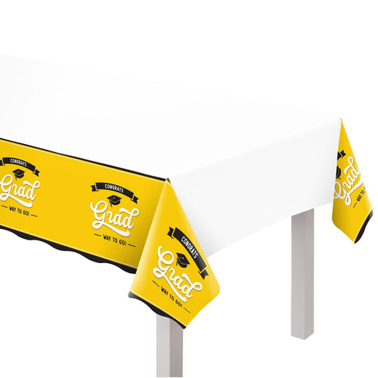 School Spirit Plastic Table Cover, 54in x 102in, Assorted Colors