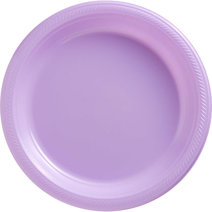 Plastic Dinner Plates, 10.25in, Assorted Colors, Multiple Counts
