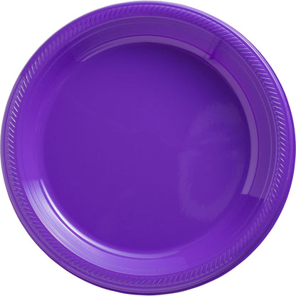 Plastic Dinner Plates, 10.25in, Assorted Colors, Multiple Counts