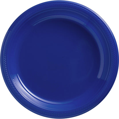 Plastic Dinner Plates, 10.25in, Assorted Colors, Multiple Counts