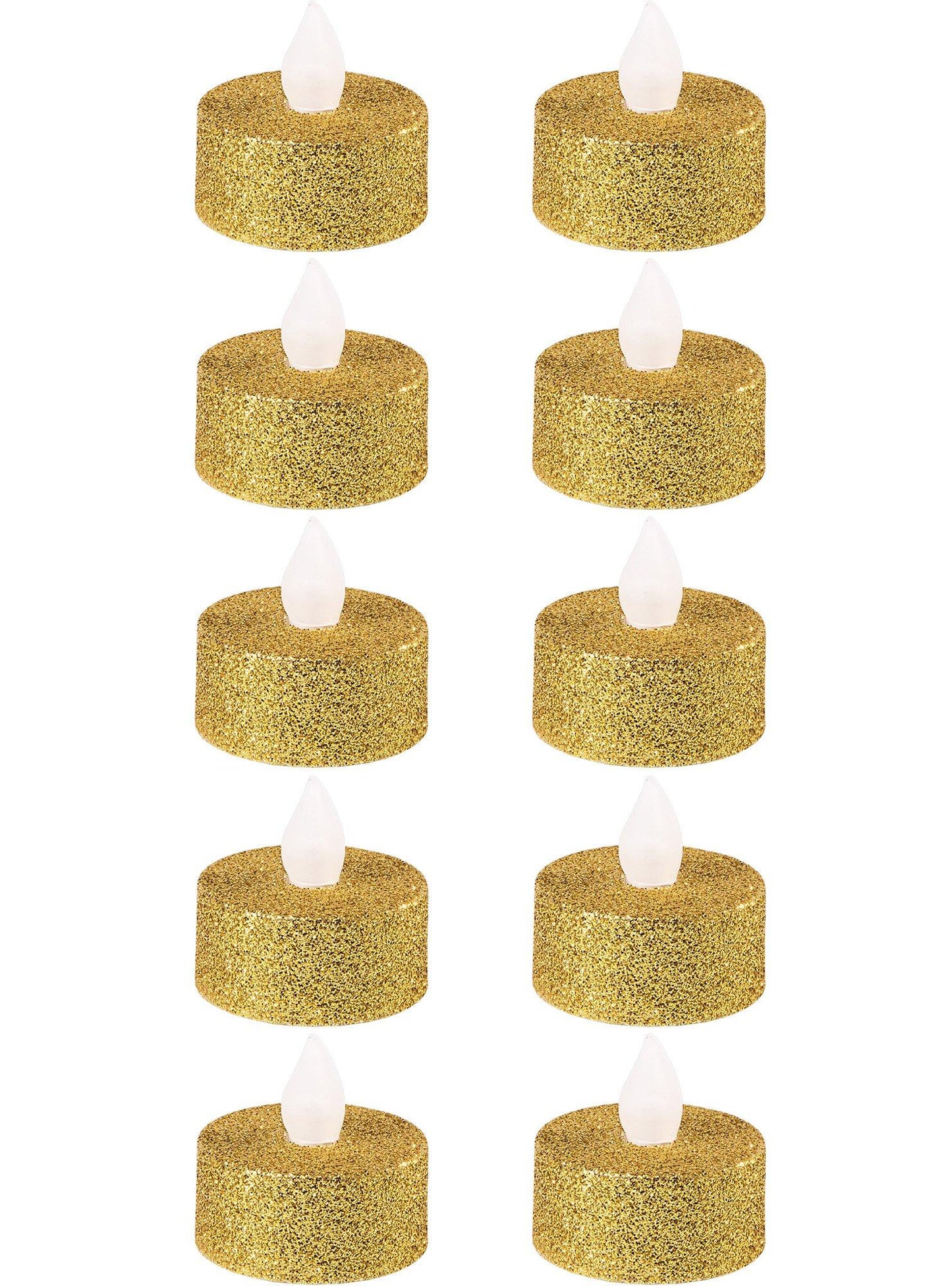 variant-Glitter Gold Tealight Flameless LED Candles 10ct-680979