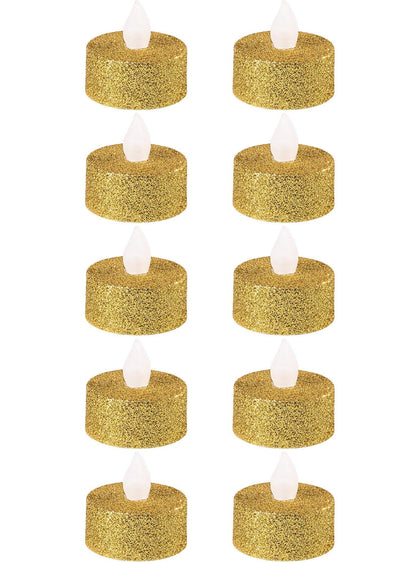 Glitter Tealight Flameless LED Candles, 10ct, Assorted Colors