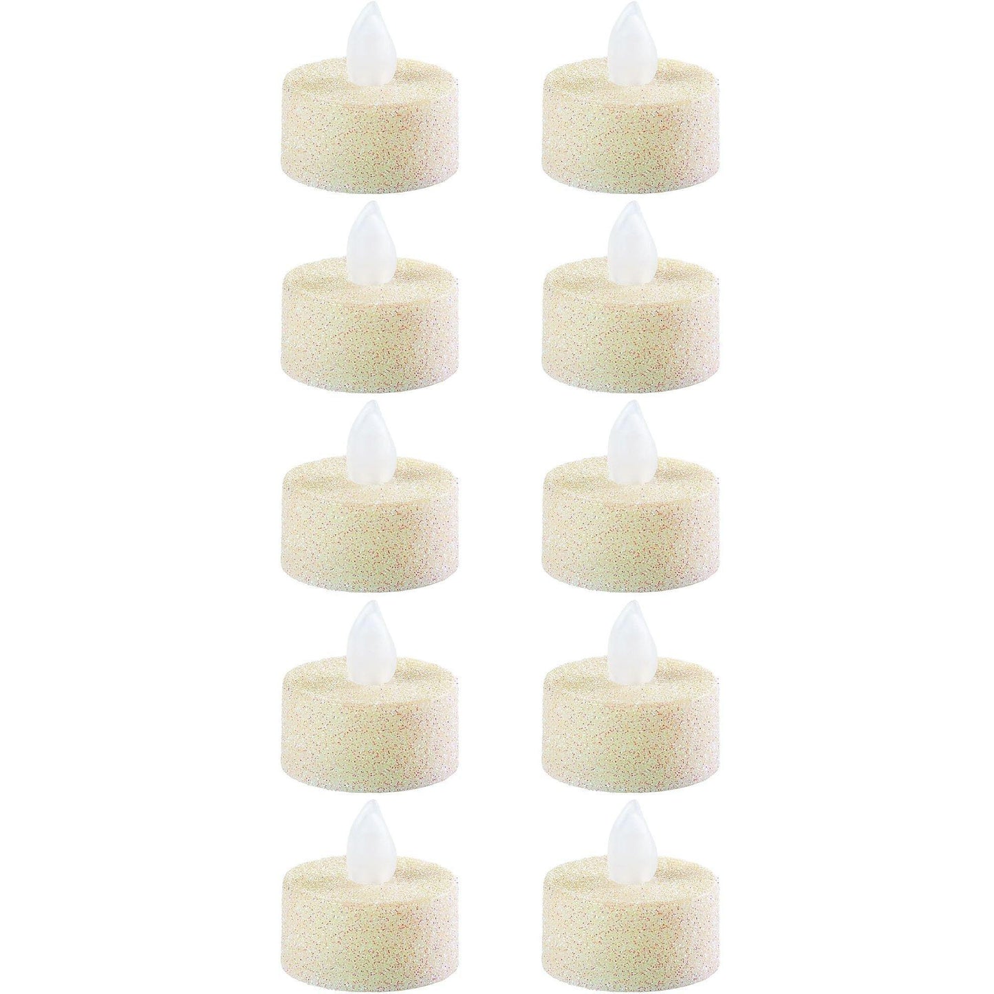 variant-Glitter Iridescent Tealight Flameless LED Candles 10ct-745012