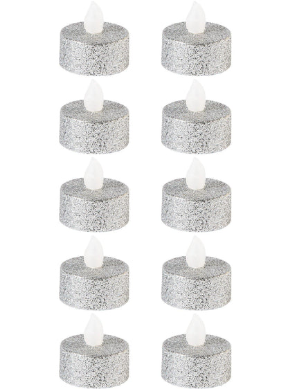 Glitter Tealight Flameless LED Candles, 10ct, Assorted Colors