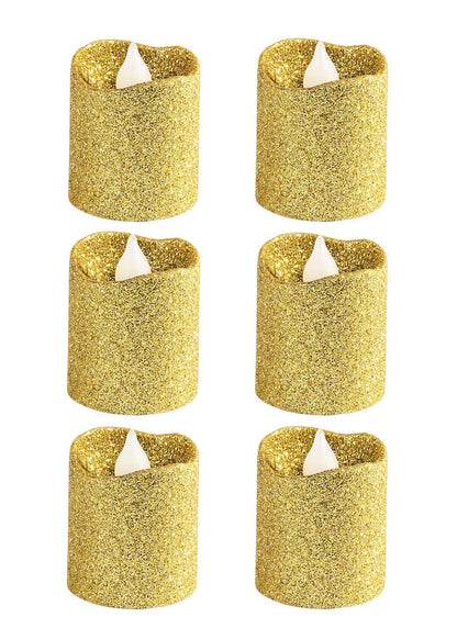 Glitter Votive Flameless LED Candles, 6ct, Assorted Colors