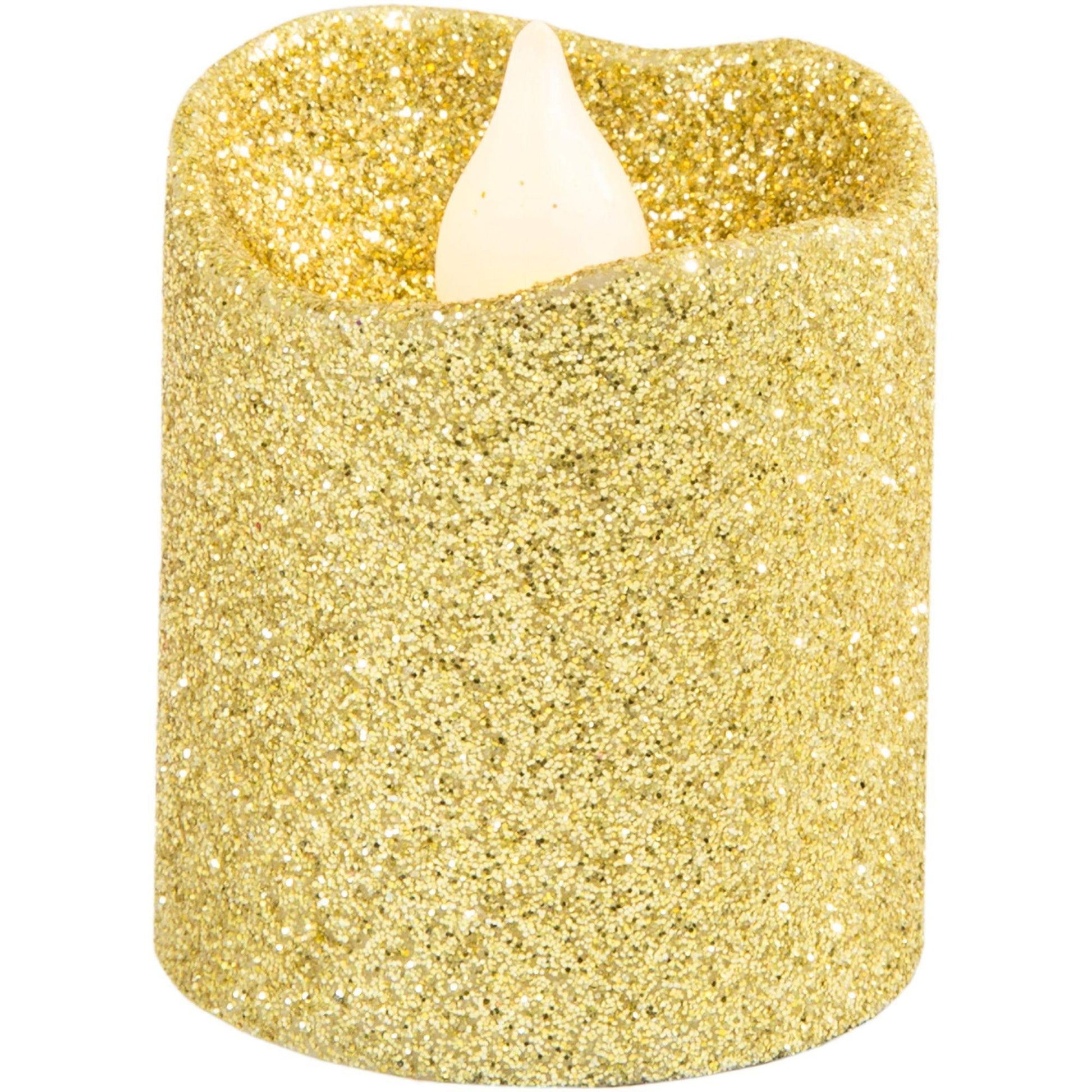 Glitter Votive Flameless LED Candles, 6ct, Assorted Colors