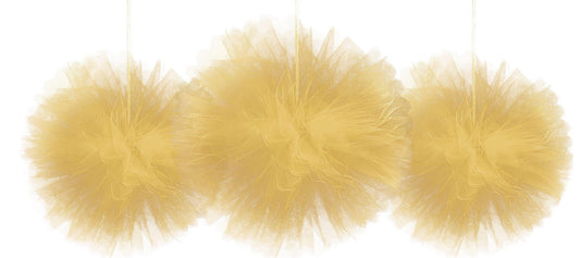 Tulle Tissue Pom Poms, 3ct, Assorted Colors