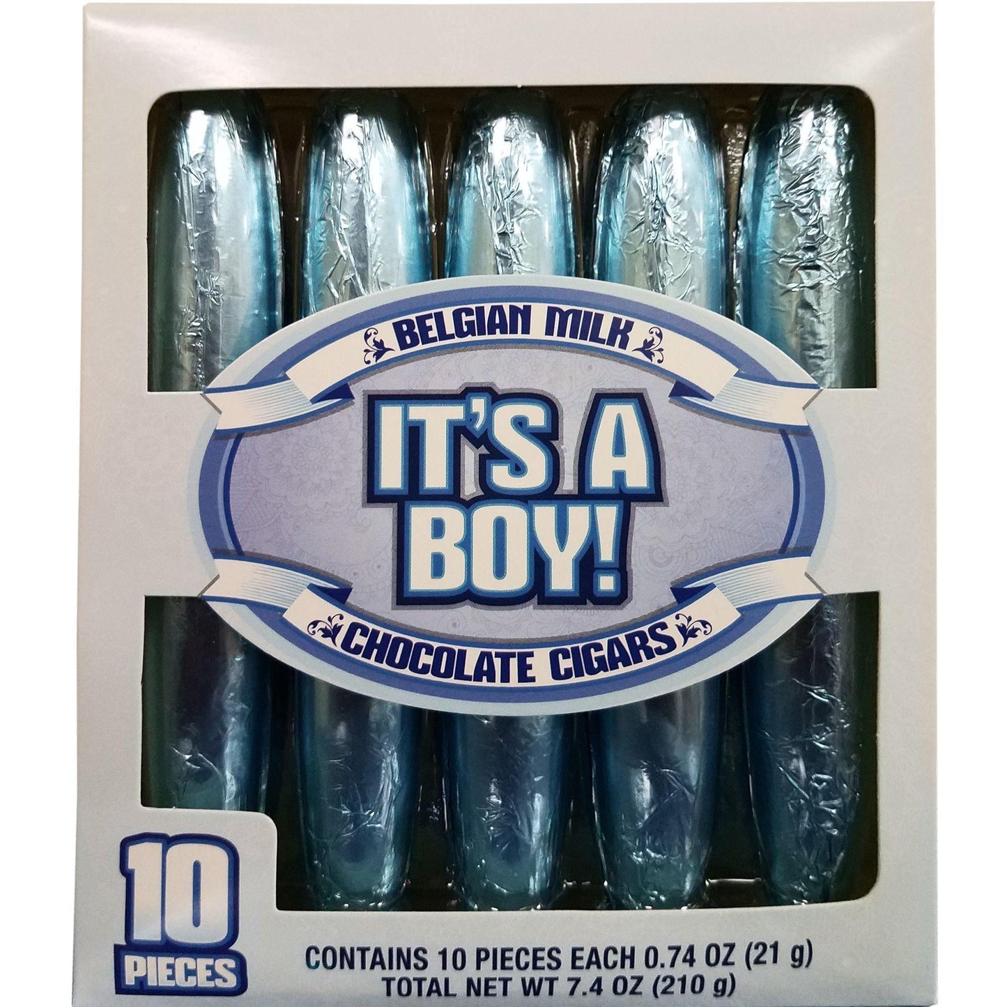 variant-Blue It's a Boy Belgian Milk Chocolate Cigars 10ct-859913