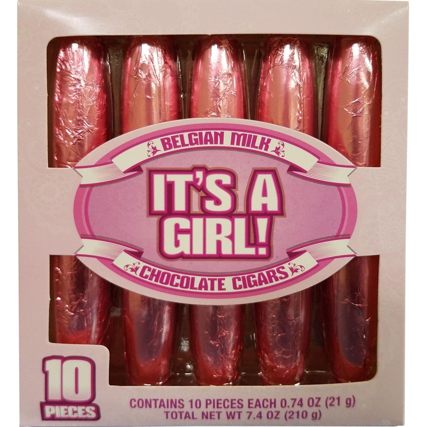 variant-Pink It's a Girl Belgian Milk Chocolate Cigars 10ct-859912
