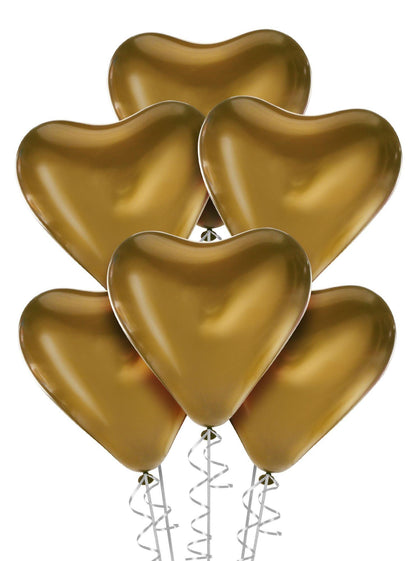 6ct, 12in, Metallic Chrome Satin Luxe Latex Balloons, Assorted Colors