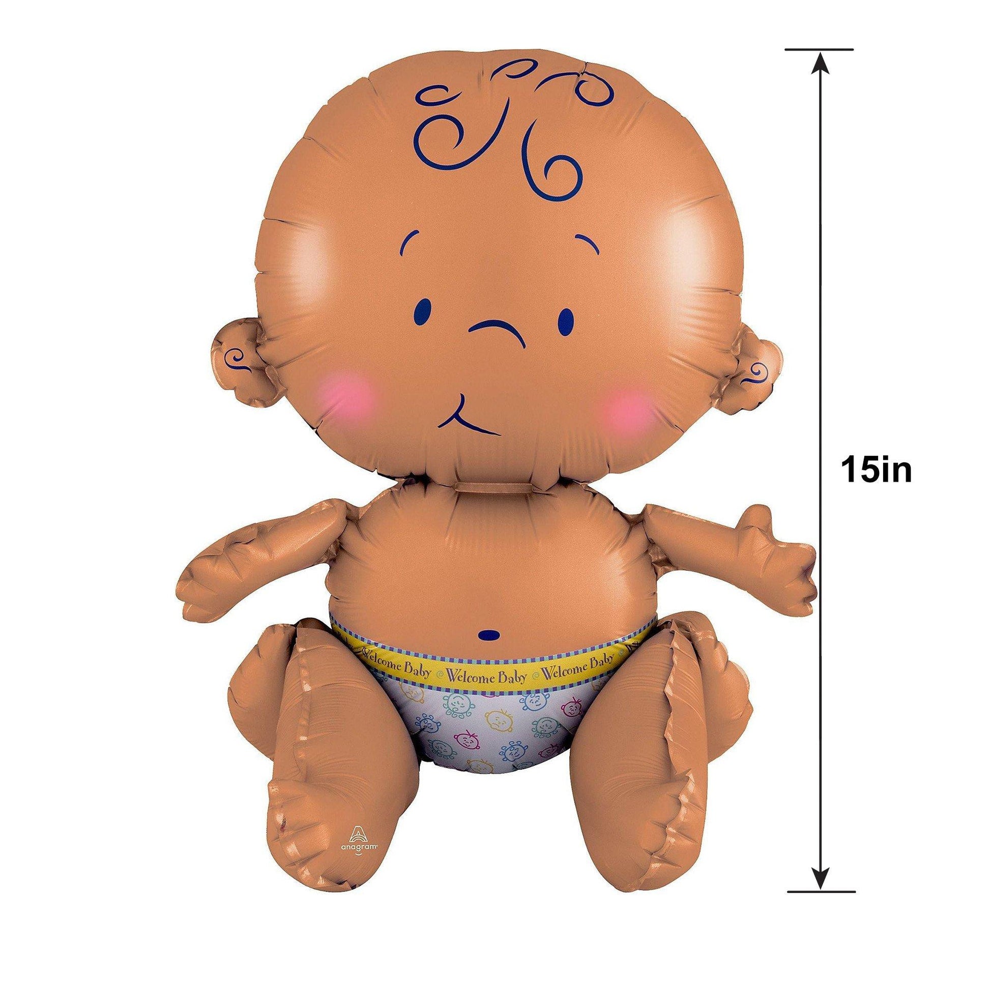 Air-Filled Sitting Welcome Baby Balloon,15in, Assorted Colors